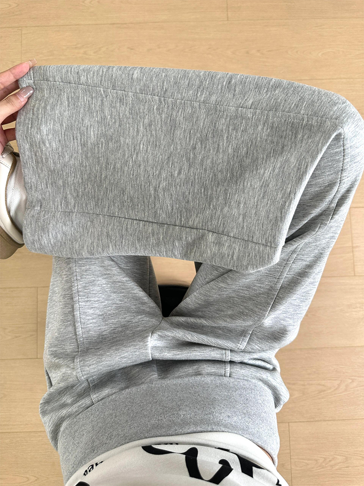 High-Waisted Gray Loose Straight Wide-Leg Casual Pants for Women - Slimming Summer Trousers 2025