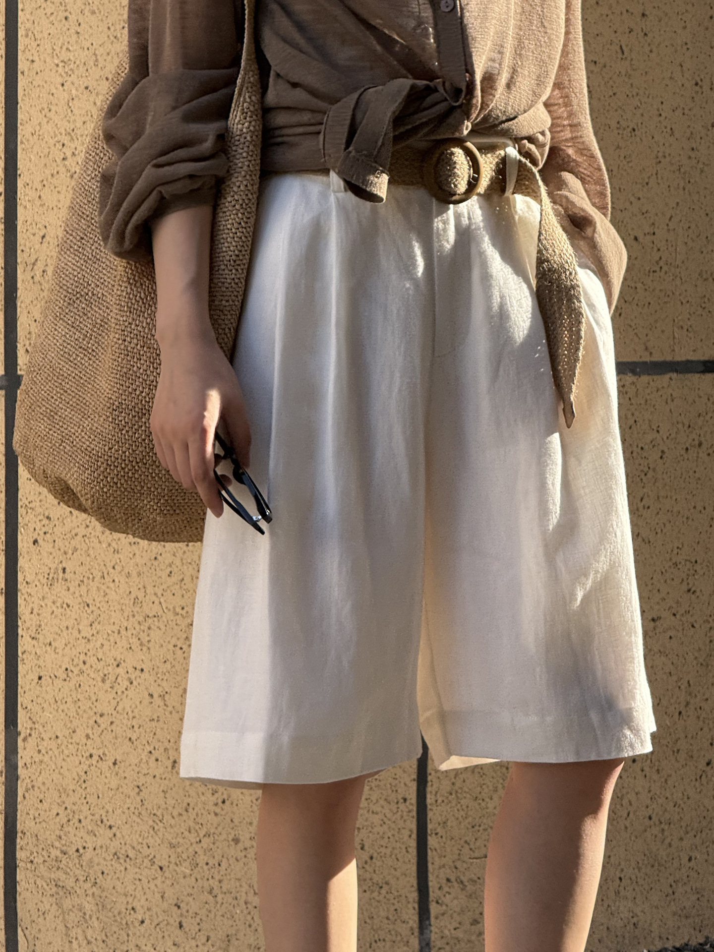 High-Waisted Linen Shorts for Women, Loose A-Line Wide-Leg Casual Summer Shorts, Trendy Fashion for 2025