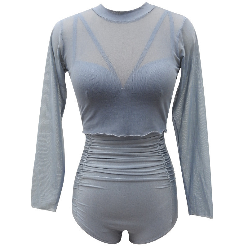 High-Waisted Long Sleeve Swimsuit Set for Women, Mesh Underwire Bikini, Sexy Swimwear for Hot Springs and Beach Days High-Waisted Long Sleeve Swimsuit Set for Women, Mesh Underwire Bikini, Sexy Swimwear for Hot Springs and Beach Days