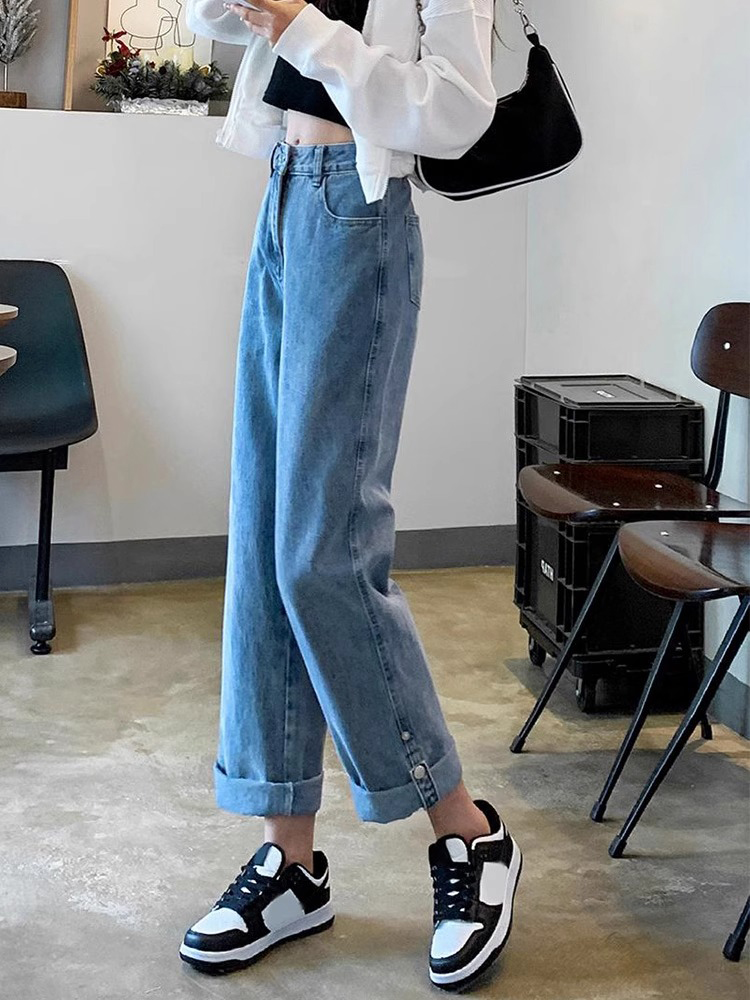 High-Waisted Loose Fit Jeans for Women - Flattering Straight-Leg Wide-Leg Pants for Summer 2025, Perfect for Petite Figures High-Waisted Loose Fit Jeans for Women - Flattering Straight-Leg Wide-Leg Pants for Summer 2025, Perfect for Petite Figures