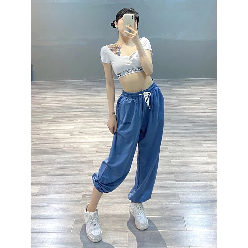 High-Waisted Loose Hip-Hop Jazz Pants for Women - Casual Sweet & Spicy American Style Sports Trousers High-Waisted Loose Hip-Hop Jazz Pants for Women - Casual Sweet & Spicy American Style Sports Trousers
