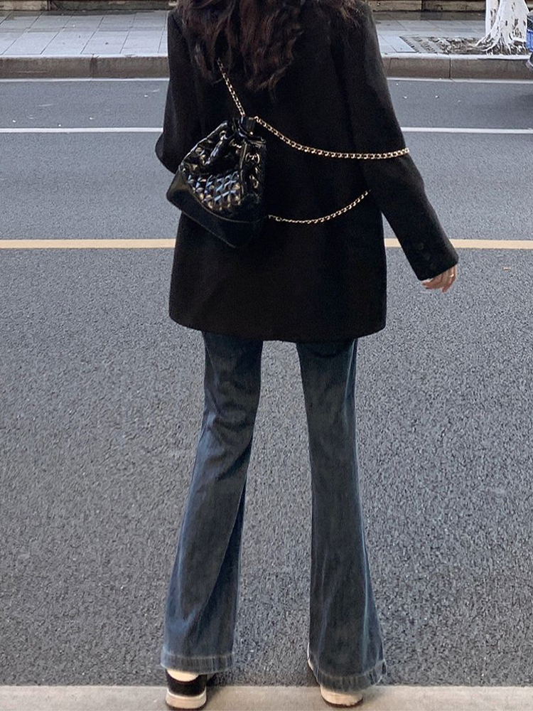 High-Waisted Non-Sticking Flared Jeans for Women - Loose Wide-Leg Summer Style, Slimming Versatile Floor-Length Pants High-Waisted Non-Sticking Flared Jeans for Women - Loose Wide-Leg Summer Style, Slimming Versatile Floor-Length Pants