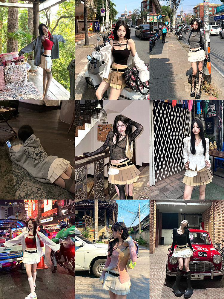 High-Waisted Pleated A-Line Skirt for Women - Retro Square Style, Versatile Design, Slimming Fit, Unique Short Skirt Fashion High-Waisted Pleated A-Line Skirt for Women - Retro Square Style, Versatile Design, Slimming Fit, Unique Short Skirt Fashion