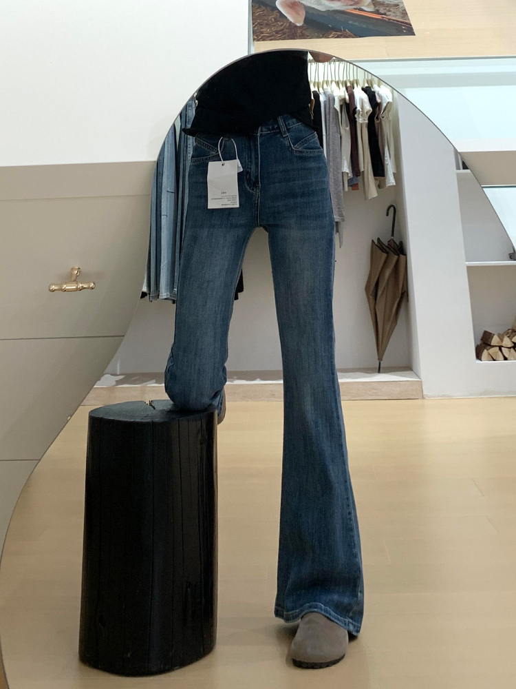 High-Waisted Retro Flared Jeans for Women, Slim Fit Summer Design, Flattering Versatile Straight-Leg Floor-Length Pants High-Waisted Retro Flared Jeans for Women, Slim Fit Summer Design, Flattering Versatile Straight-Leg Floor-Length Pants