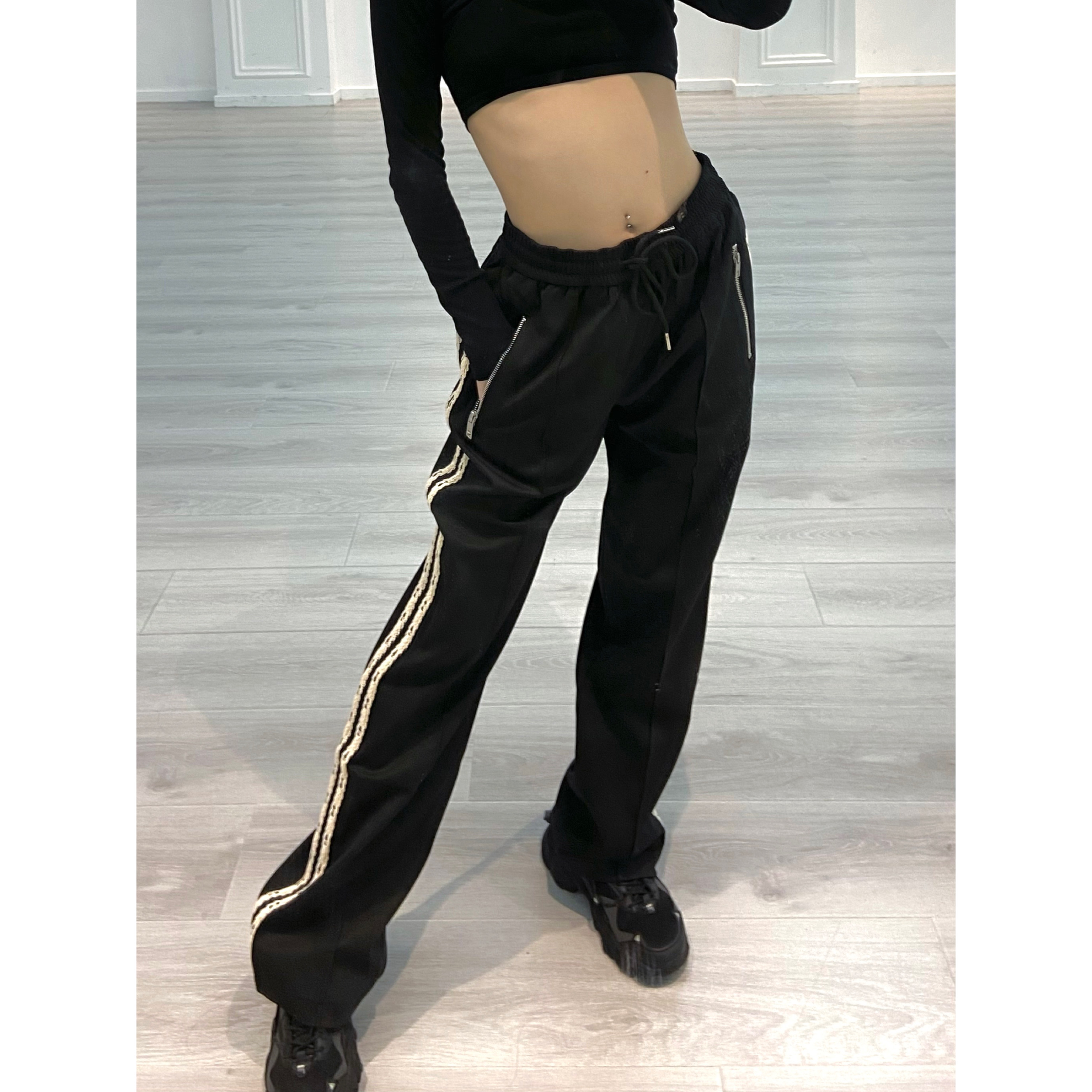 High-Waisted Straight-Leg Hip Hop Dance Pants for Women - Casual Spring Jazz Sports Trousers, Streetwear Style High-Waisted Straight-Leg Hip Hop Dance Pants for Women - Casual Spring Jazz Sports Trousers, Streetwear Style