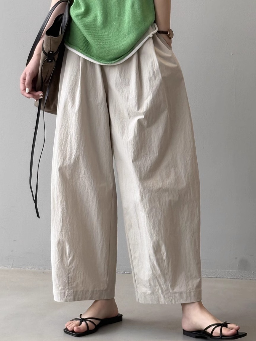 High-Waisted Straight-Leg Women's Casual Pants - 2025 Summer Loose Fit Carrot Pants, Thin Wide-Leg Work Trousers for Effortless Style