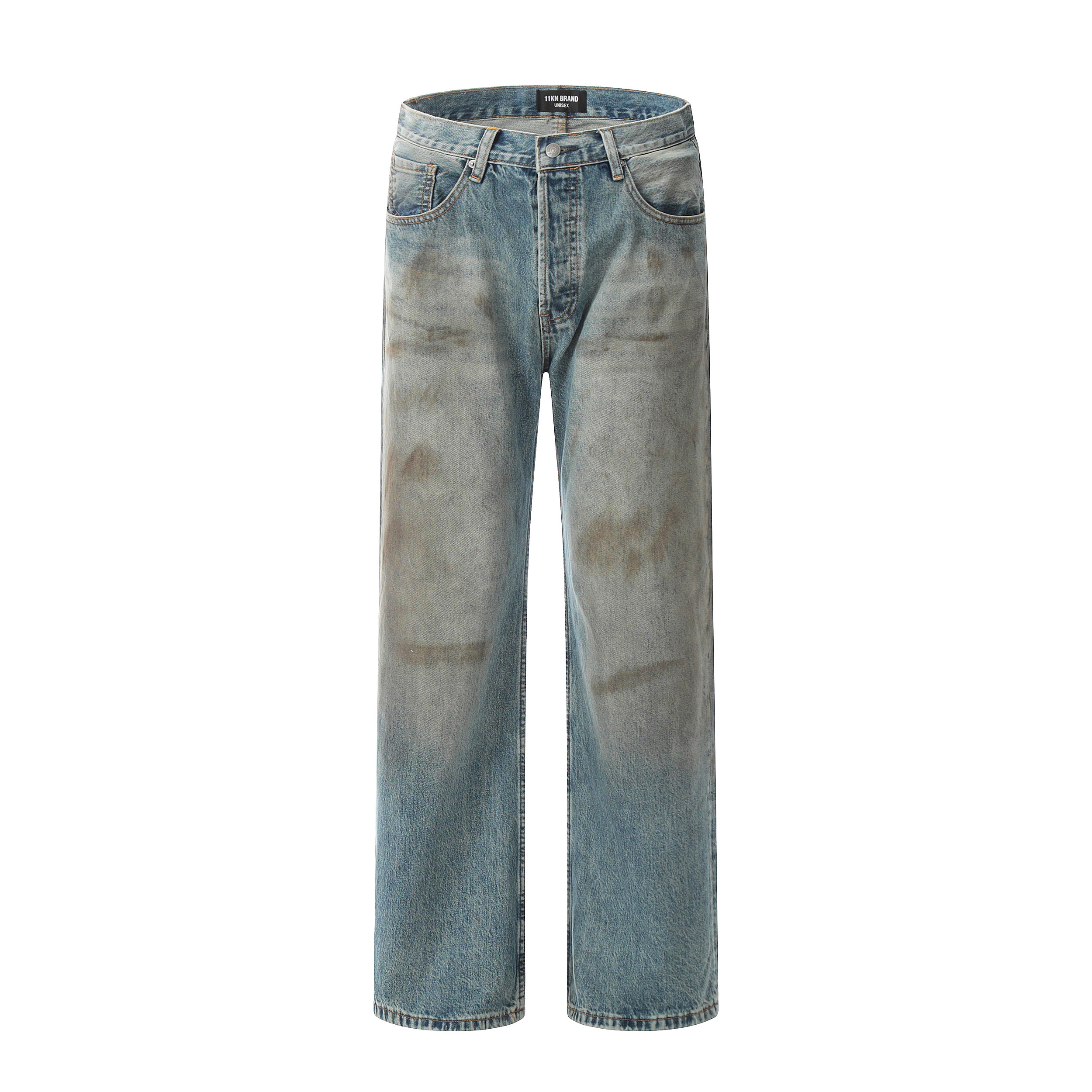 High-Waisted Vintage Straight-Leg Jeans for Women - Kylie-Style European American Fashion, Distressed Wash, Trendy Y2K Look