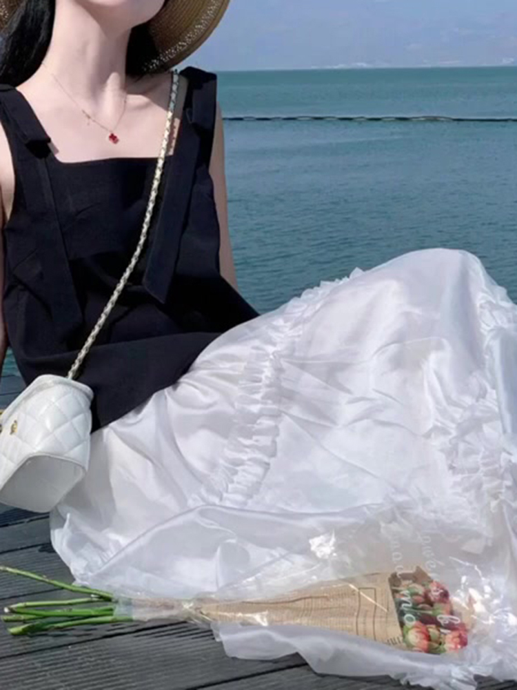 High-Waisted White Midi Skirt for Women - French Style A-Line Umbrella Skirt for Summer 2025, Elegant and Versatile Fashion Essential High-Waisted White Midi Skirt for Women - French Style A-Line Umbrella Skirt for Summer 2025, Elegant and Versatile Fashion Essential
