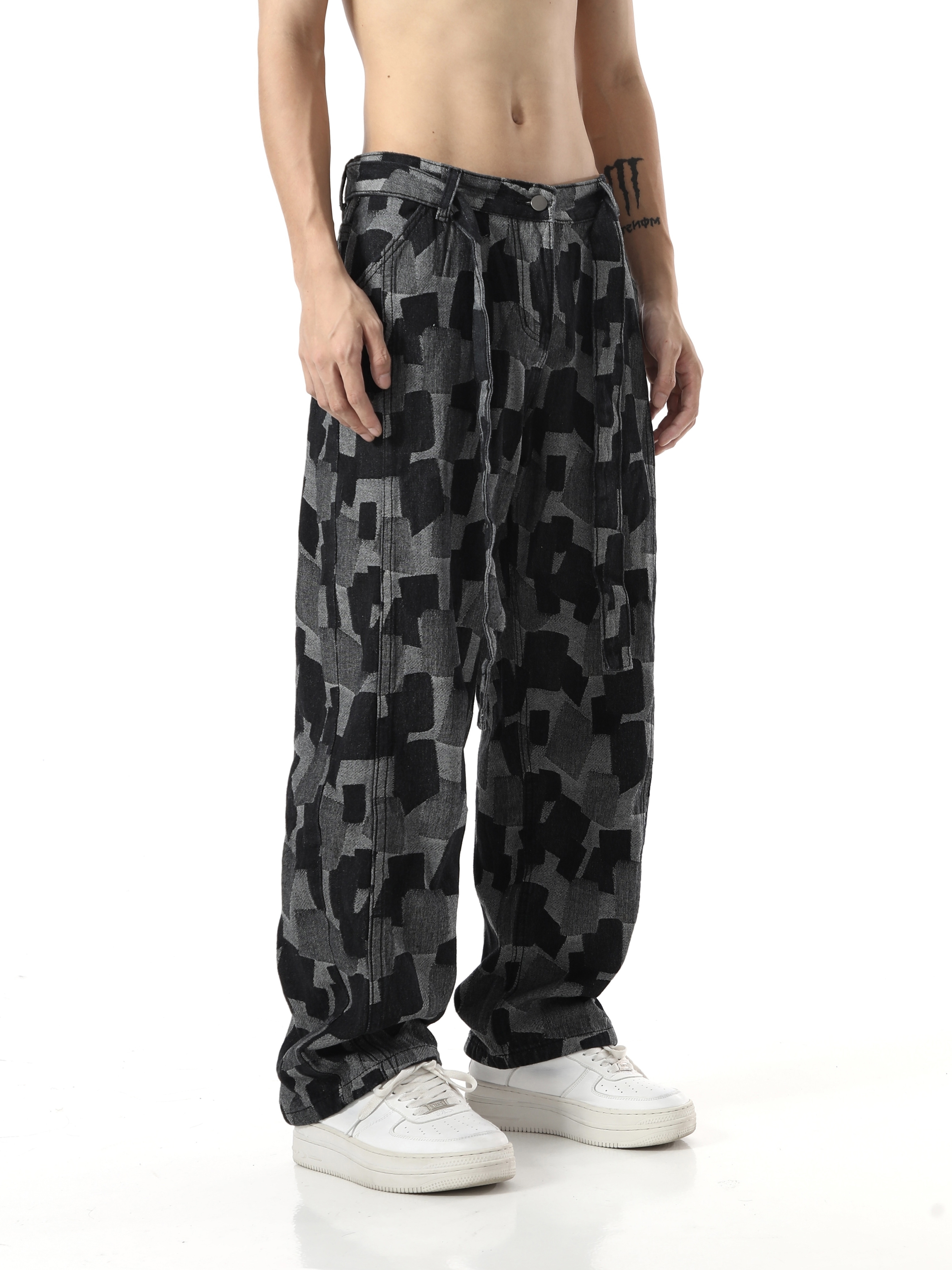 High-Waisted Wide-Leg Denim Pants for Men and Women - Casual American High Street Hip-Hop Style, Versatile Washed Fashion Trousers High-Waisted Wide-Leg Denim Pants for Men and Women - Casual American High Street Hip-Hop Style, Versatile Washed Fashion Trousers