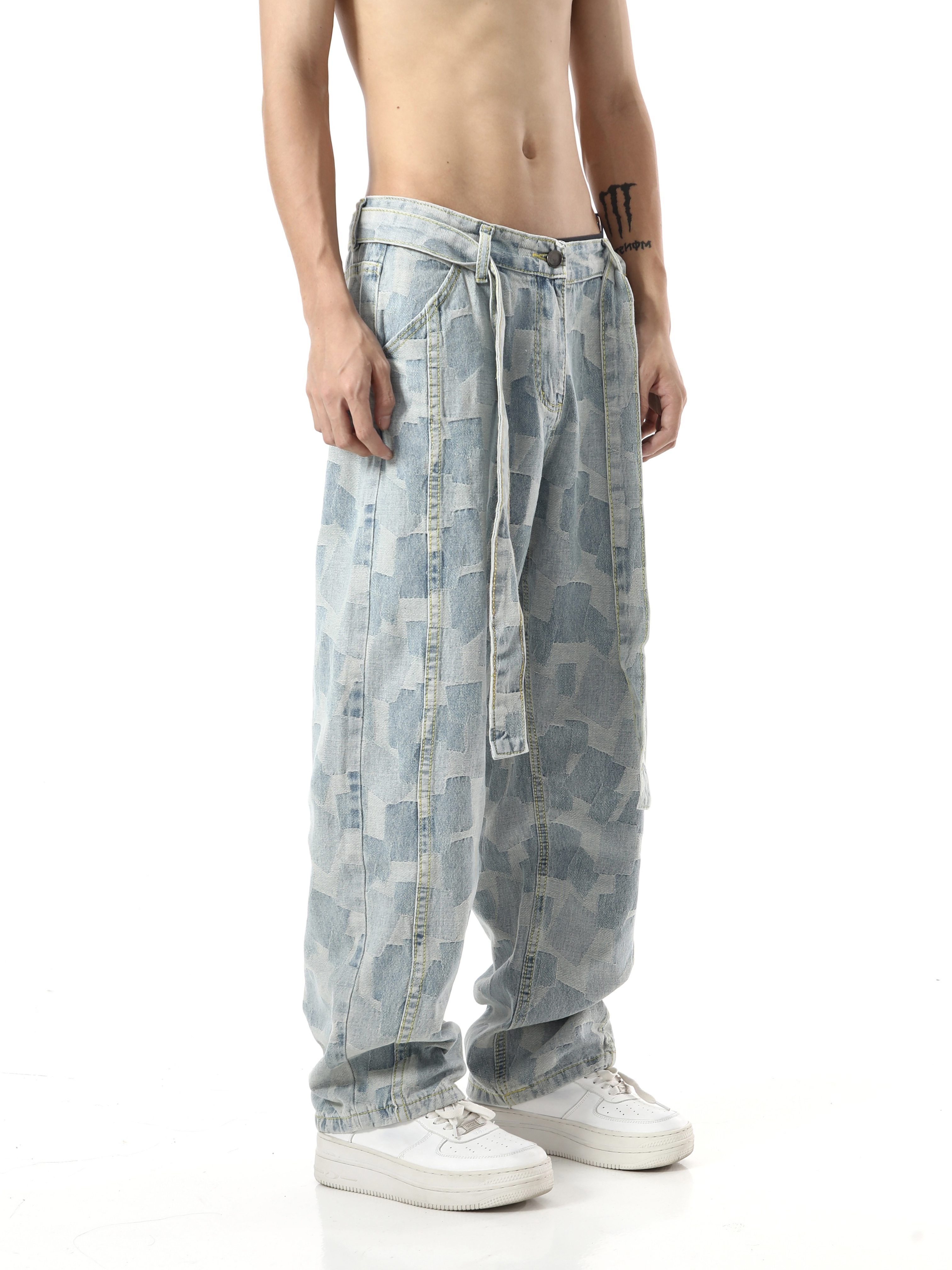 High-Waisted Wide-Leg Denim Pants for Men and Women - Casual American High Street Hip-Hop Style, Versatile Washed Fashion Trousers