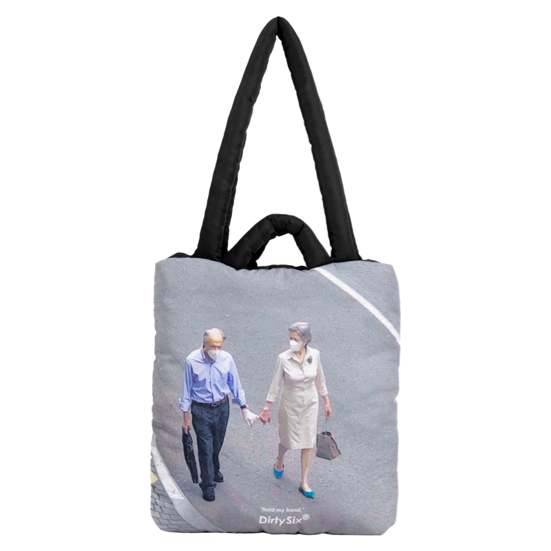 Hold My Hand Multi-Shoulder Strap Printed Quilted Fabric Tote Bag - Stylish Soft Carryall for Everyday Use