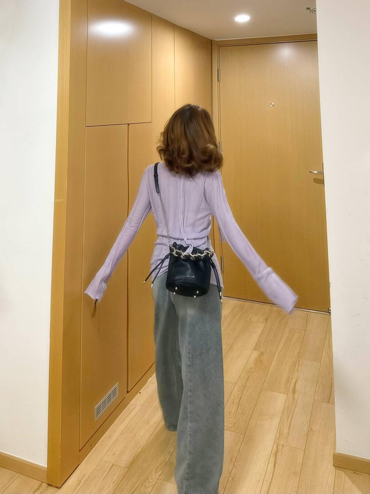 Hollowed-Out Knitted Cardigan Inner Top for Women - Long Sleeve Cover-Up Shirt, Design-Oriented Autumn Fashion Hollowed-Out Knitted Cardigan Inner Top for Women - Long Sleeve Cover-Up Shirt, Design-Oriented Autumn Fashion