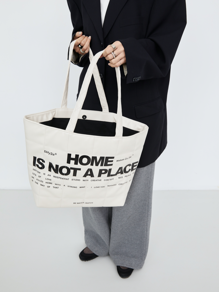 Home Is Not a Place Printed Quilted Cotton Large Tote Bag - Stylish Everyday Tote for Travel and Daily Use Home Is Not a Place Printed Quilted Cotton Large Tote Bag - Stylish Everyday Tote for Travel and Daily Use