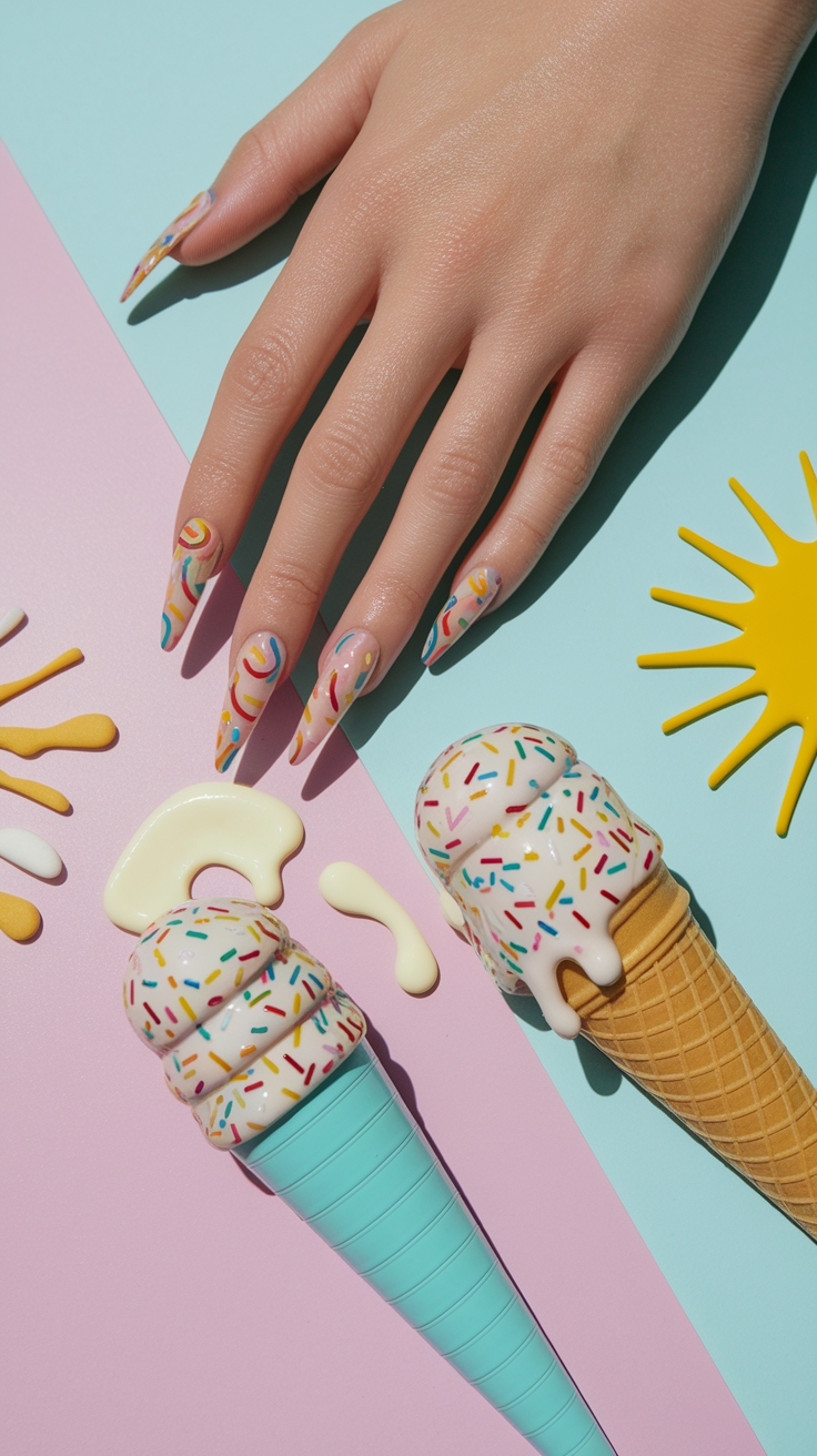 ice cream nail art
