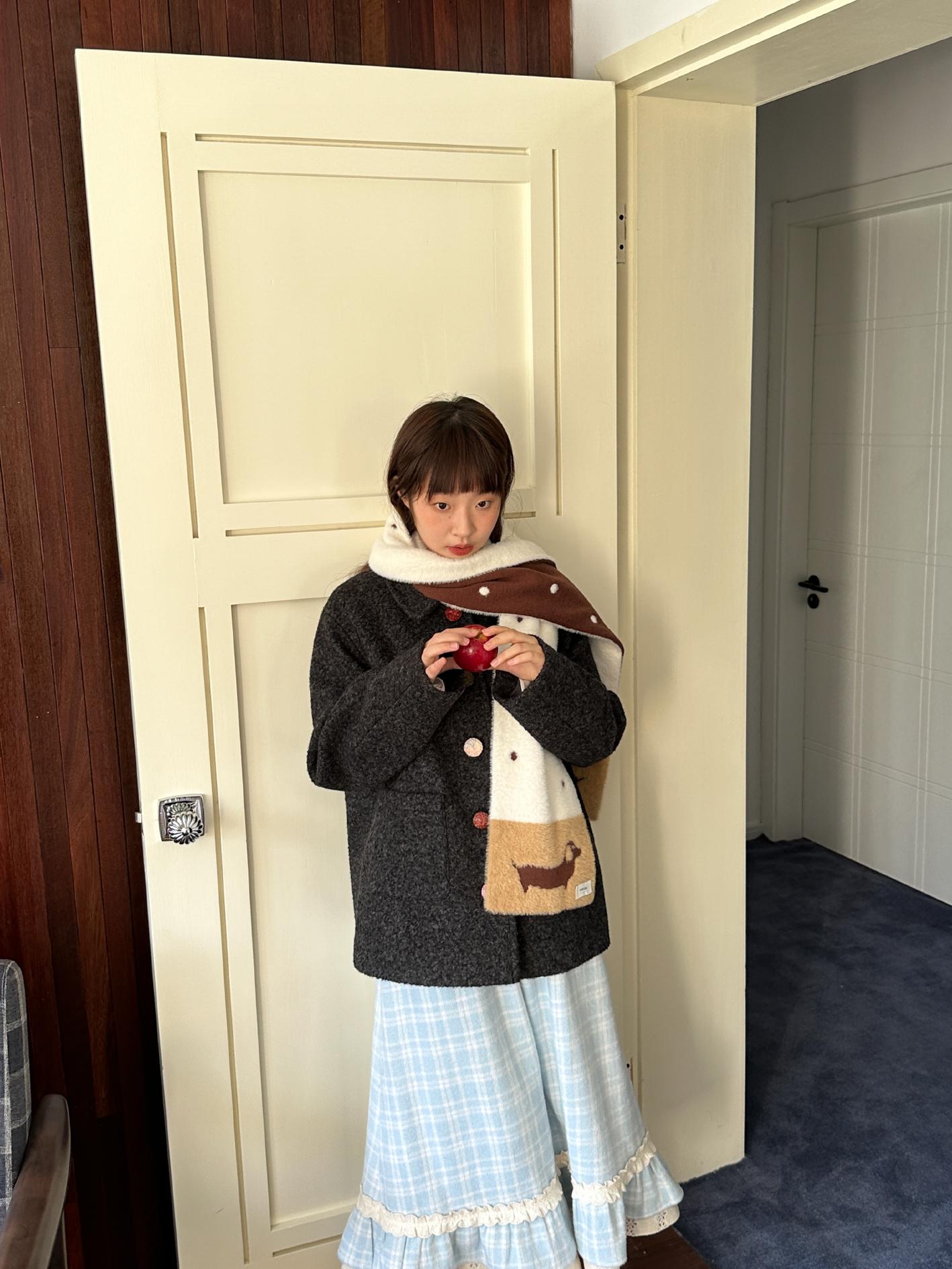 Iceland Cold Brew Plaid Lace A-Line Woolen Skirt with Elastic Waist - Blue Fall Fashion Essential Iceland Cold Brew Plaid Lace A-Line Woolen Skirt with Elastic Waist - Blue Fall Fashion Essential