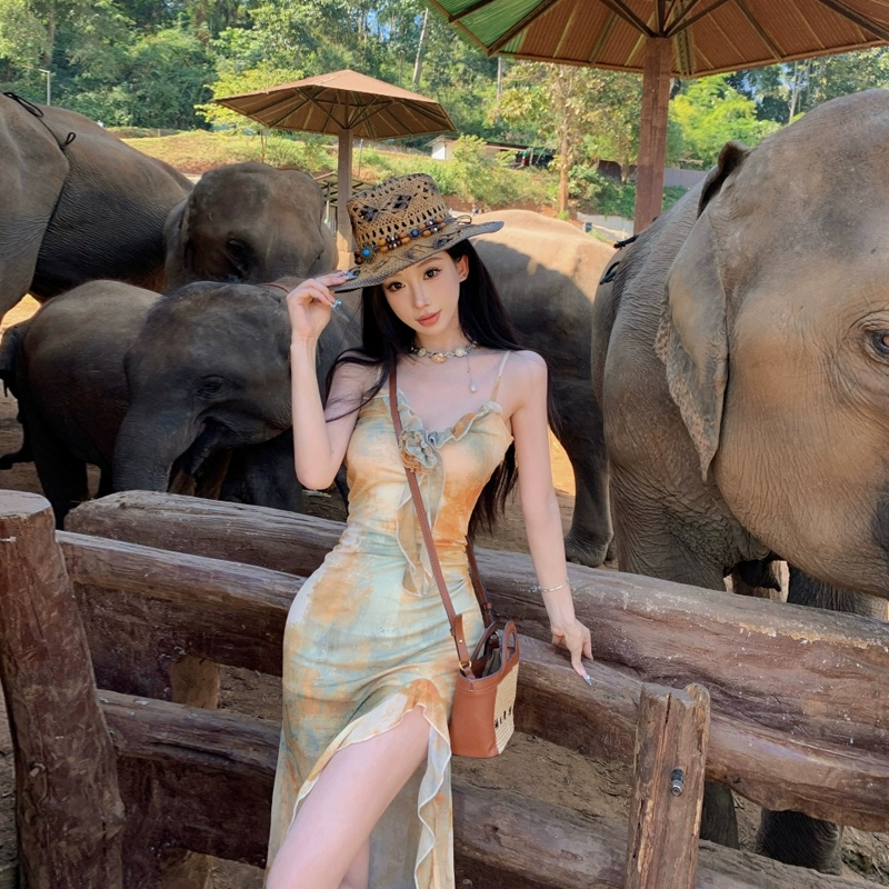 Irregular Hem Mesh Strap Dress - Sexy Beach Vacation Style, Pure Desire Temperament, Perfect for Summer Getaways Irregular Hem Mesh Strap Dress - Sexy Beach Vacation Style, Pure Desire Temperament, Perfect for Summer Getaways