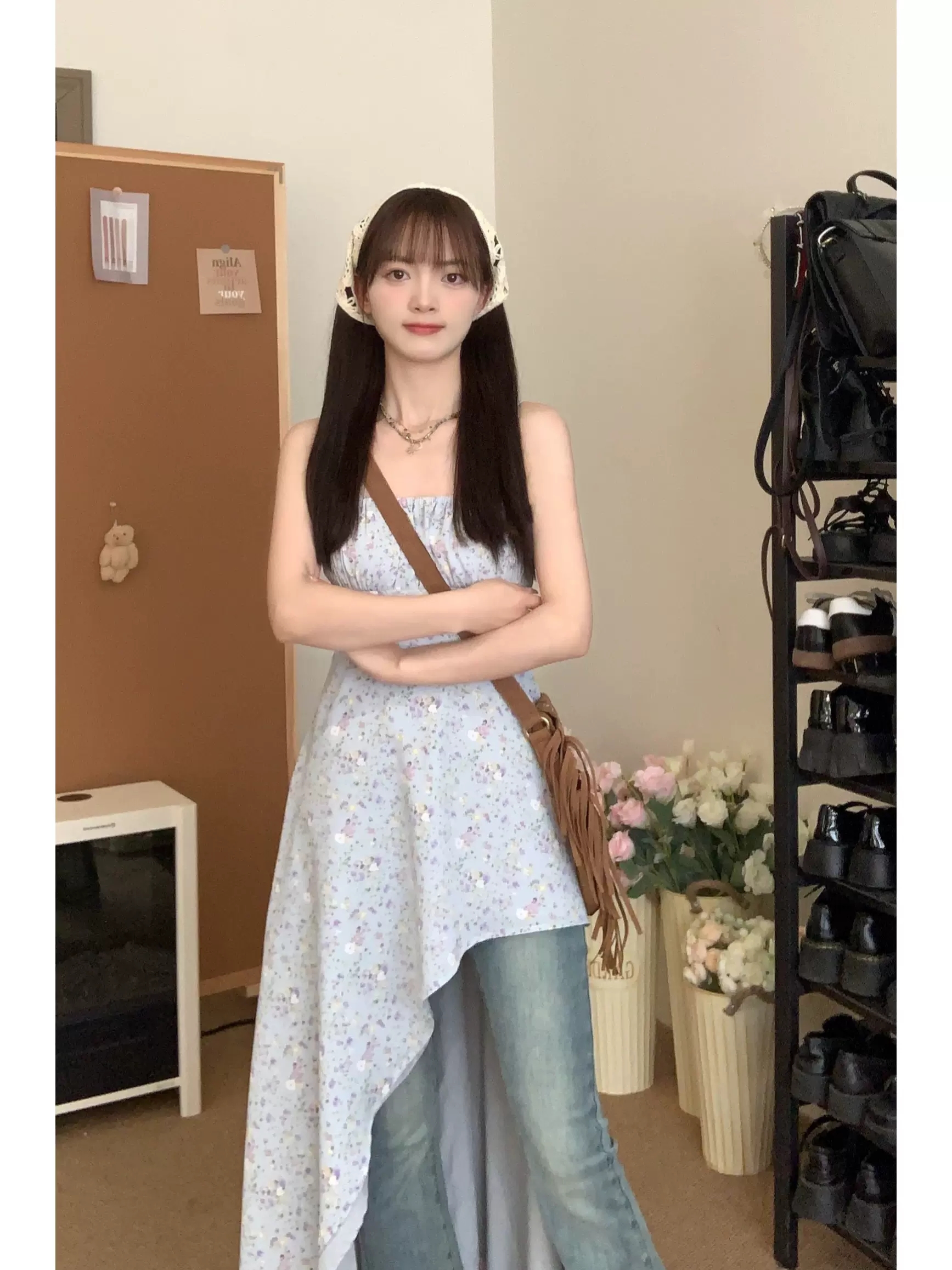 Irregular Layered Camisole Dress with Sweet Waist-Cinching Detail - Perfect Spring Outfit with Jeans for Date Night Irregular Layered Camisole Dress with Sweet Waist-Cinching Detail - Perfect Spring Outfit with Jeans for Date Night