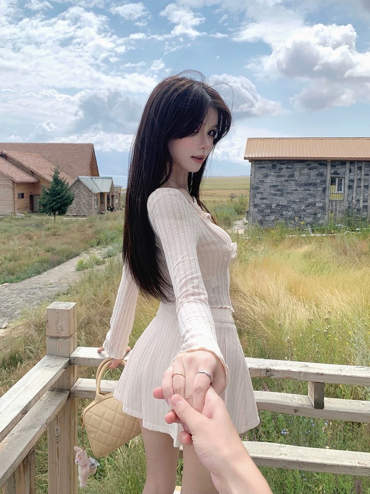 Irregular Long Sleeve Dress Set with Pleated Skirt - French Style Spicy Girl Spring Fashion for Women Irregular Long Sleeve Dress Set with Pleated Skirt - French Style Spicy Girl Spring Fashion for Women