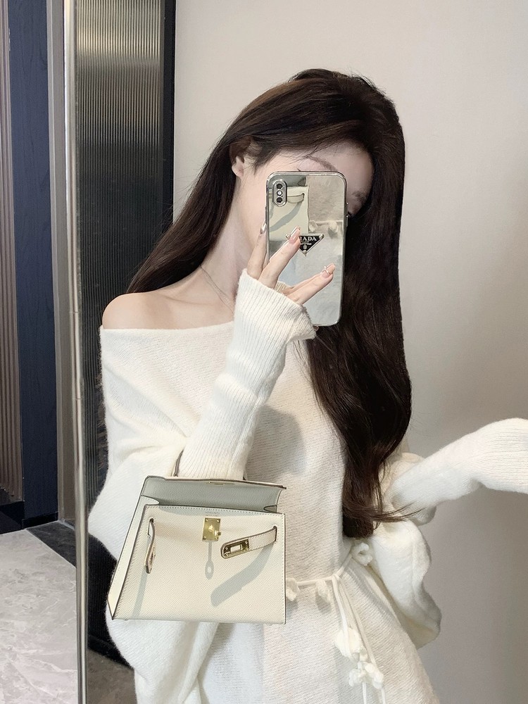 Irregular Off-Shoulder Knitted Mini Dress for Women - Loose Fit, Asymmetrical Neckline, French Style for Autumn and Winter Fashion Irregular Off-Shoulder Knitted Mini Dress for Women - Loose Fit, Asymmetrical Neckline, French Style for Autumn and Winter Fashion