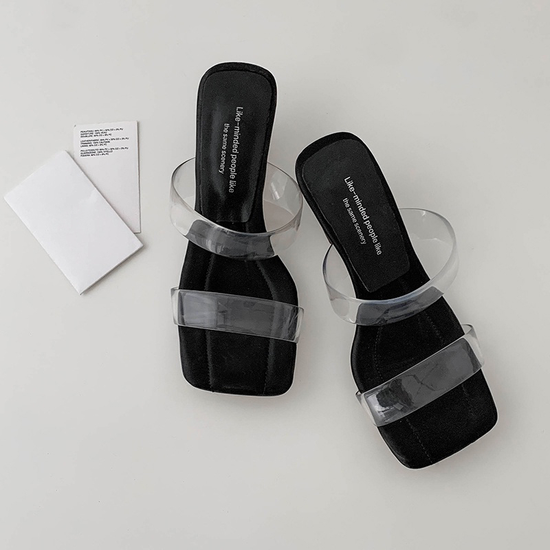 Irregular Wedge Transparent Open-Toe Sandals for Women - French High-Heeled Summer Footwear for Outdoor Style