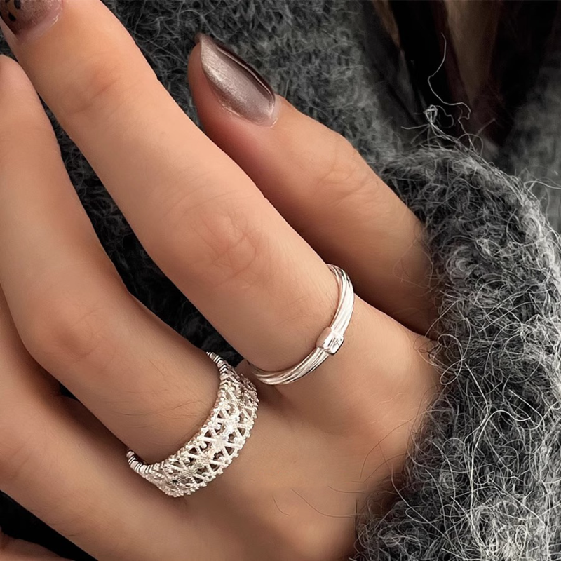 Japanese and Korean Style Hollow Lace Ring for Women - Vintage 2025 Open Adjustable Design, Niche Fashion Accessory Japanese and Korean Style Hollow Lace Ring for Women - Vintage 2025 Open Adjustable Design, Niche Fashion Accessory