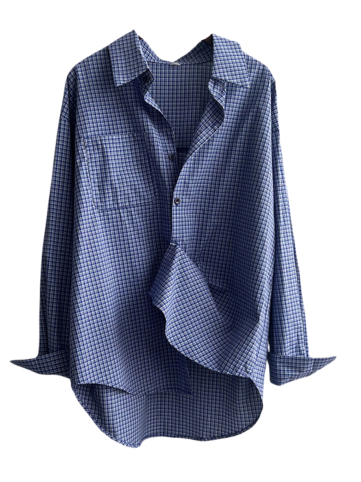 Japanese Plaid Long Sleeve Shirt for Women - Loose Casual Blouse with High-End Feel, Spring 2025 Fashion Japanese Plaid Long Sleeve Shirt for Women - Loose Casual Blouse with High-End Feel, Spring 2025 Fashion