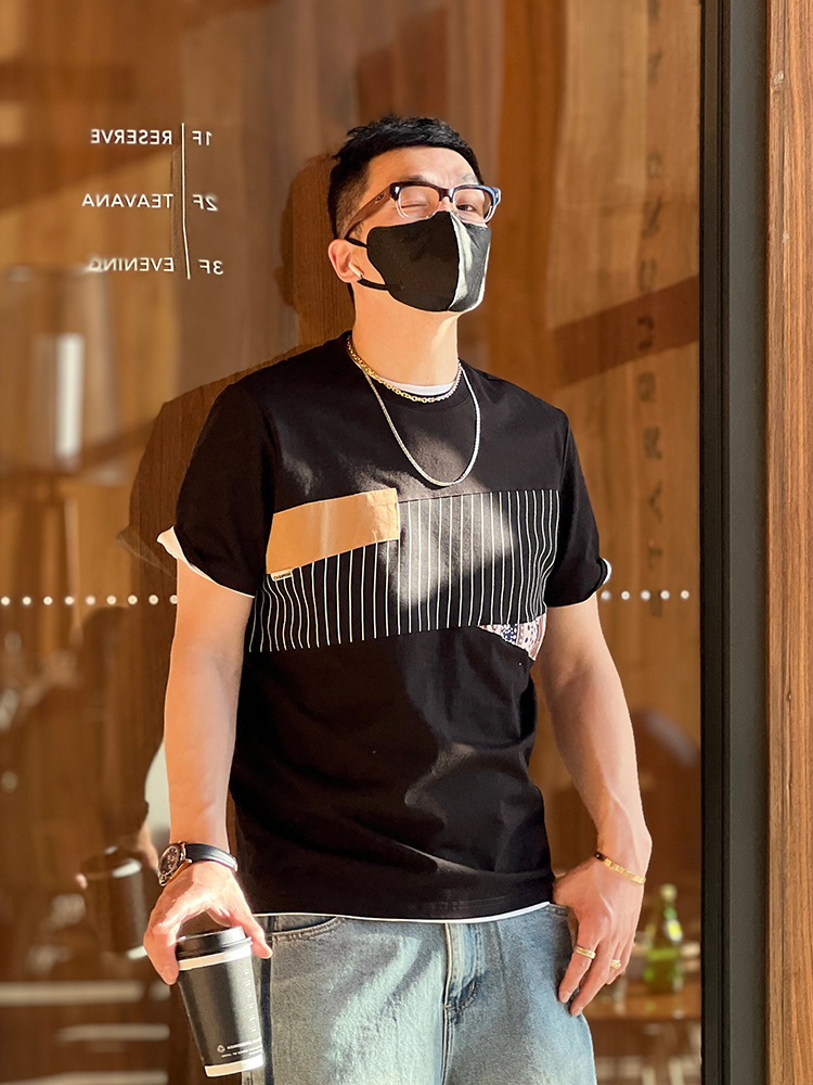 Japanese Retro Patchwork Short-Sleeve T-Shirt for Men, Summer Harajuku Color-Blocking Casual Graphic Tee Japanese Retro Patchwork Short-Sleeve T-Shirt for Men, Summer Harajuku Color-Blocking Casual Graphic Tee