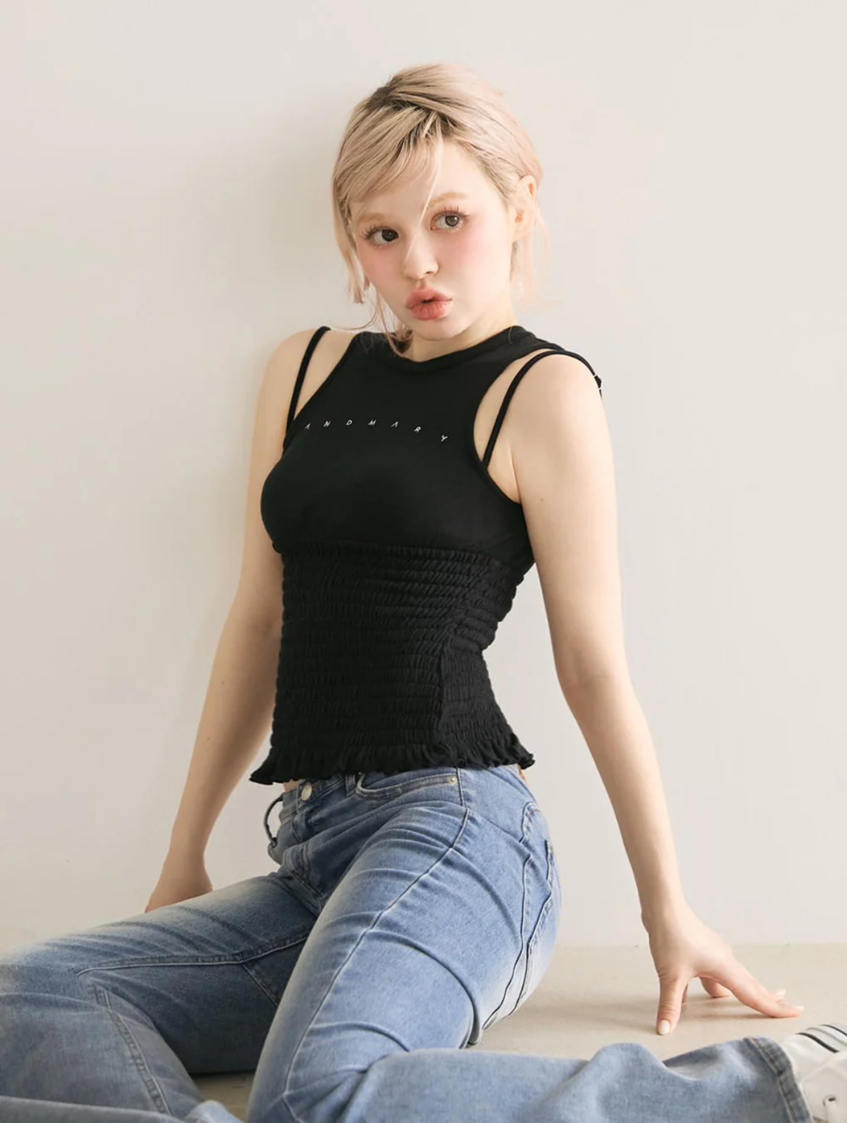 Japanese Style Letter Embroidery Round Neck Strap Vest Camisole Top - Summer 2025 Fashion Japanese Style Letter Embroidery Round Neck Strap Vest Camisole Top - Summer 2025 Fashion