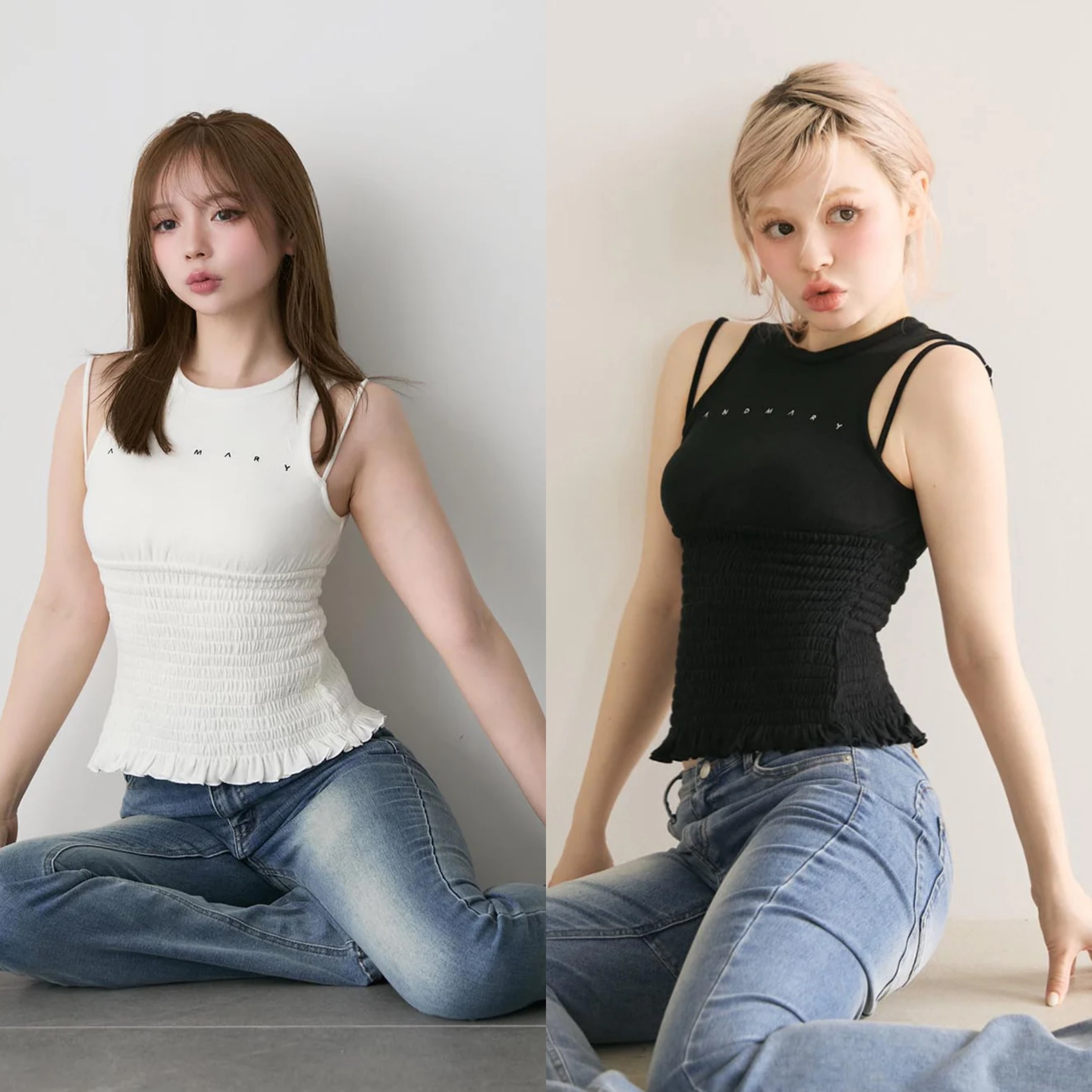 Japanese Style Letter Embroidery Round Neck Strap Vest Camisole Top - Summer 2025 Fashion Japanese Style Letter Embroidery Round Neck Strap Vest Camisole Top - Summer 2025 Fashion