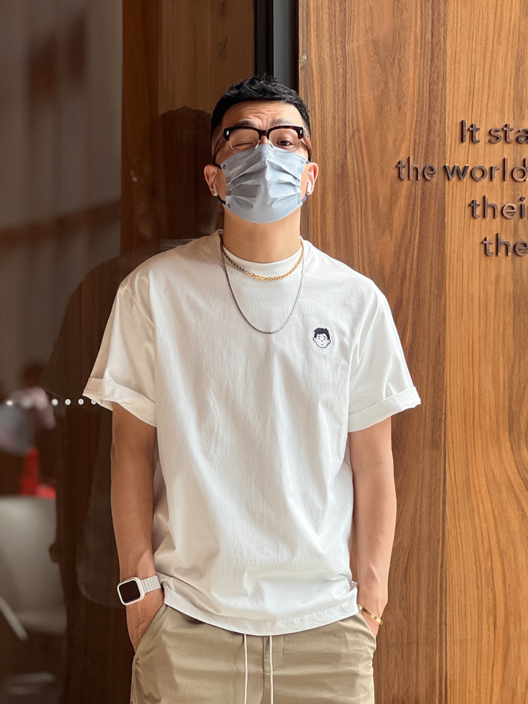 Japanese-Style Minimalist Retro Cartoon Embroidered Cotton Short-Sleeve T-Shirt for Men - Trendy Loose Casual Summer Tee Japanese-Style Minimalist Retro Cartoon Embroidered Cotton Short-Sleeve T-Shirt for Men - Trendy Loose Casual Summer Tee