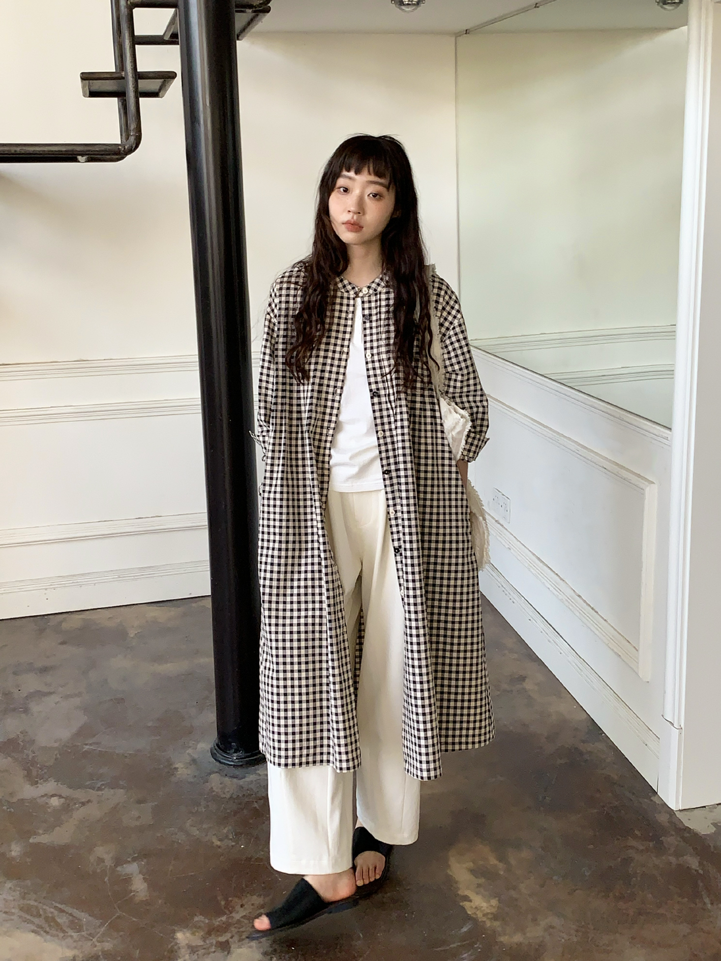 Japanese-Style Plaid Shirt Dress - Loose & Versatile with Flattering Silhouette for Spring/Summer, Artistic Casual Fashion