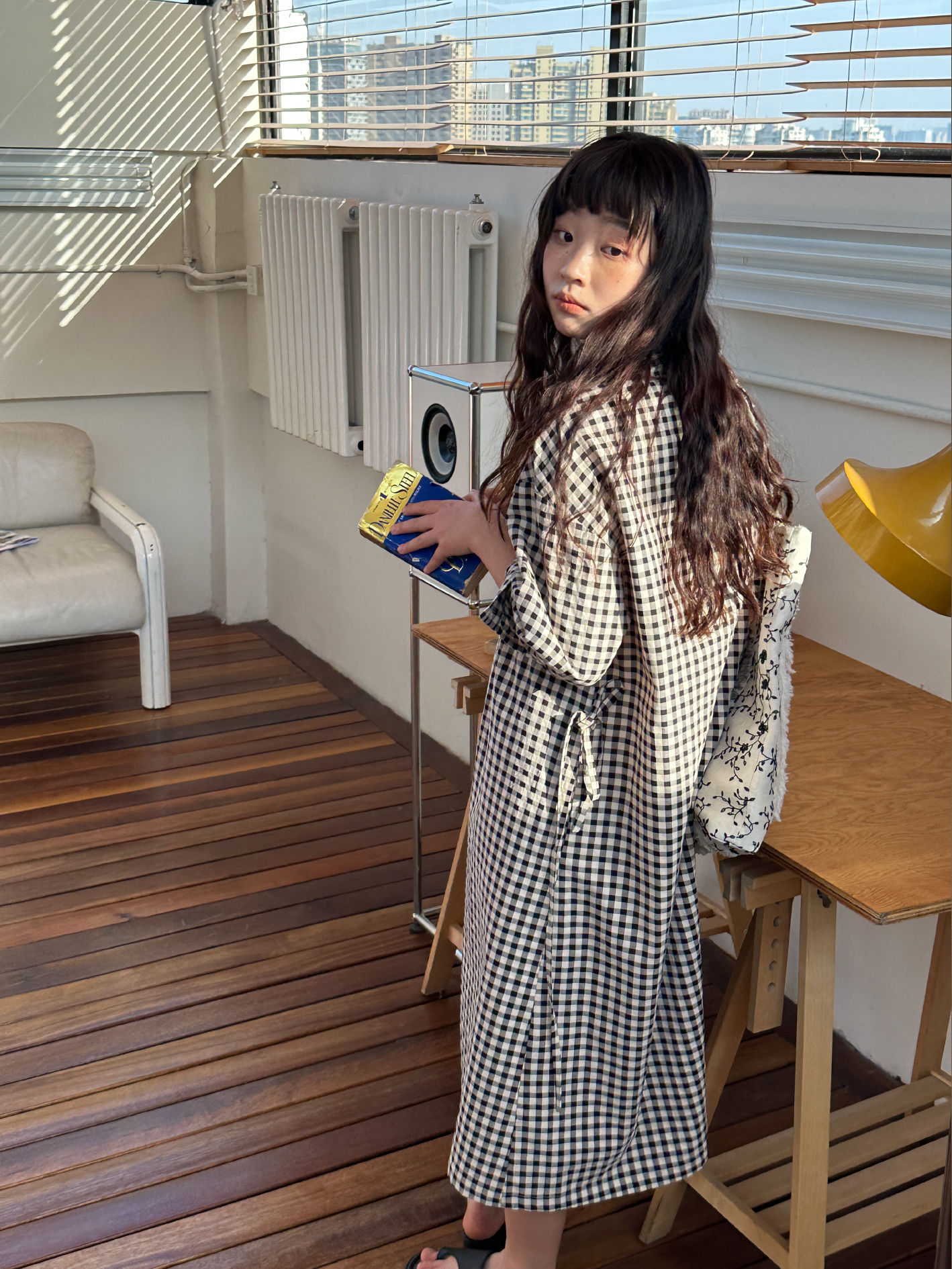 Japanese-Style Plaid Shirt Dress - Loose & Versatile with Flattering Silhouette for Spring/Summer, Artistic Casual Fashion Japanese-Style Plaid Shirt Dress - Loose & Versatile with Flattering Silhouette for Spring/Summer, Artistic Casual Fashion