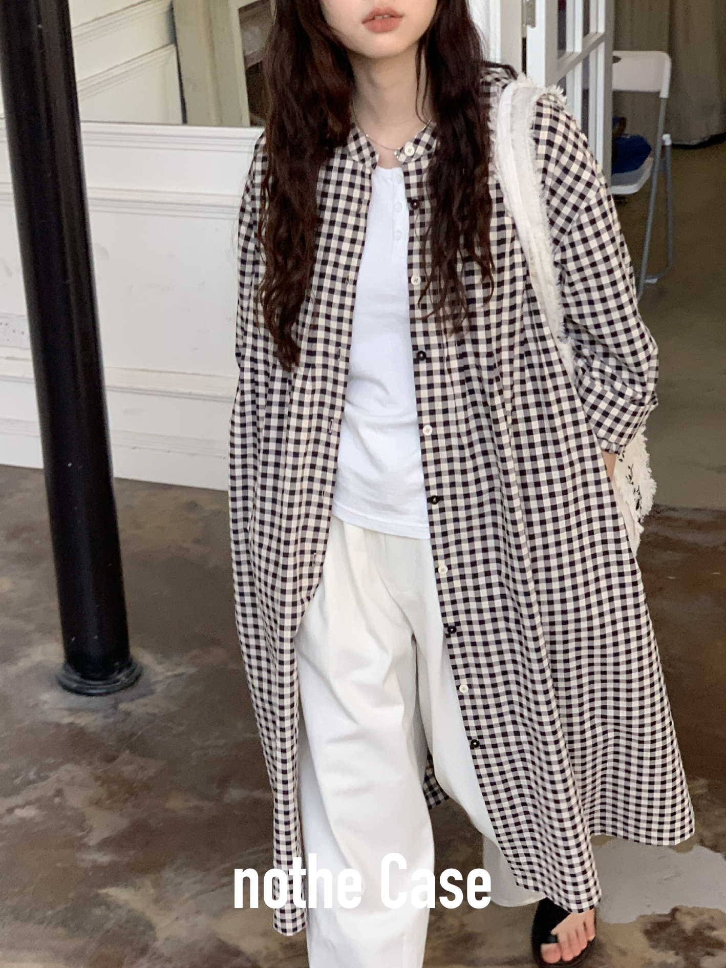 Japanese-Style Plaid Shirt Dress - Loose & Versatile with Flattering Silhouette for Spring/Summer, Artistic Casual Fashion