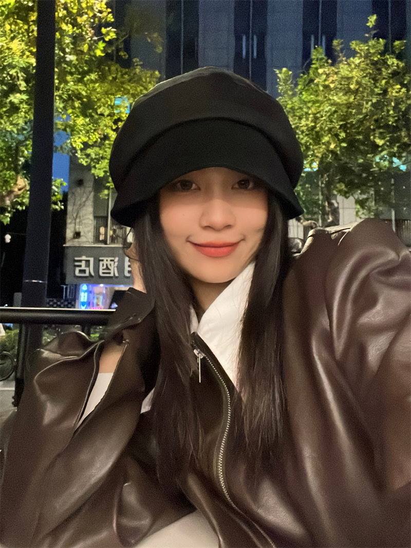 Japanese-Style Suede Fisherman Hat for Women - Slouchy Octagonal Beret, Face-Covering, Trendy Autumn/Winter Accessory, Large Head Circumference Japanese-Style Suede Fisherman Hat for Women - Slouchy Octagonal Beret, Face-Covering, Trendy Autumn/Winter Accessory, Large Head Circumference