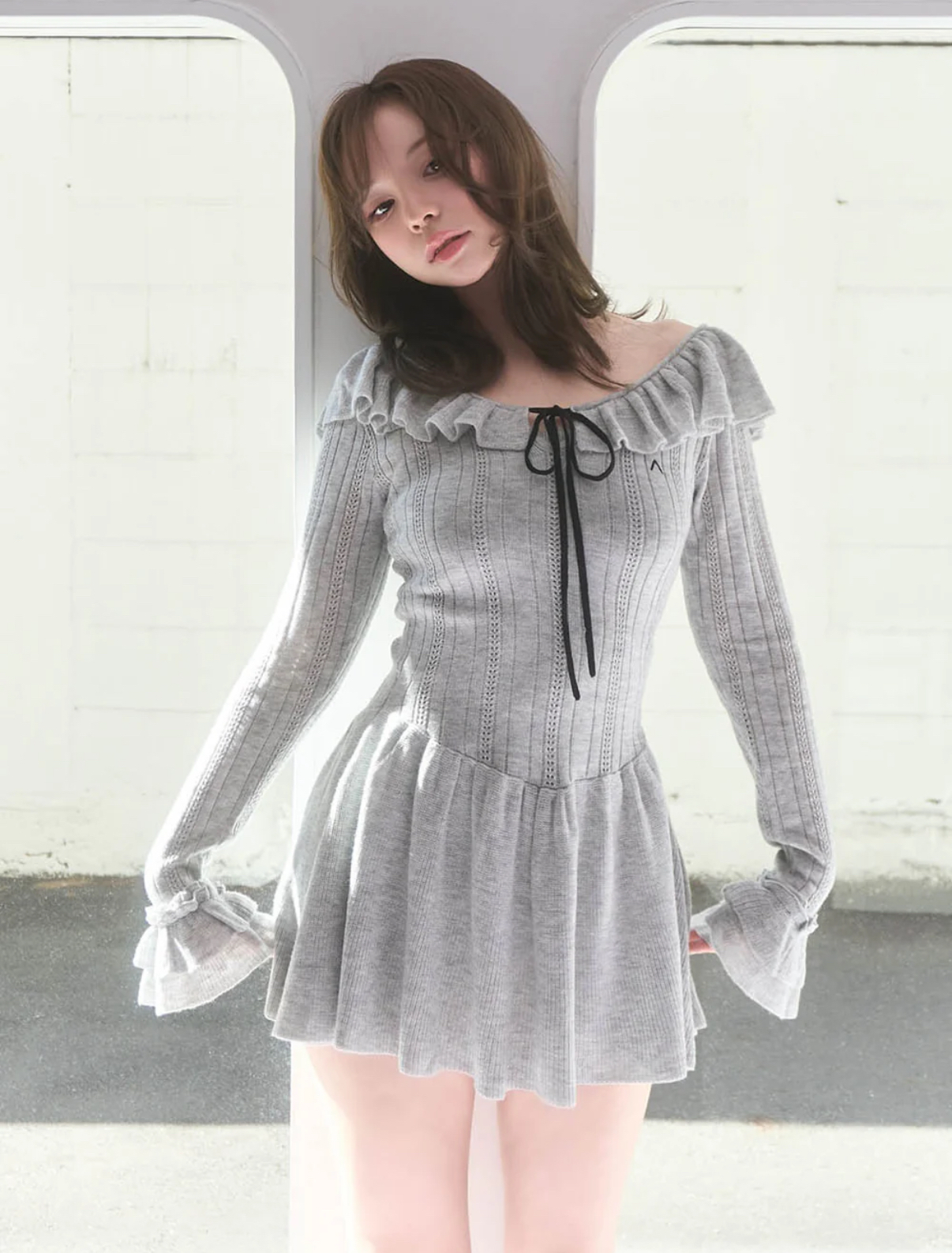 Japanese-Style Sweet Niche One-Shoulder Lace Dress with Waist-Cinching Design and Short Skirt - Trendy Y2K Fashion