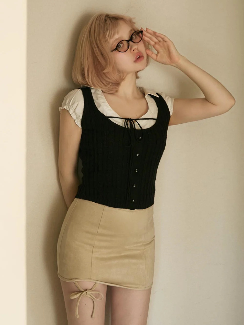 Japanese Sweet College Style Slim-Fit Short Sleeve Shirt & Knitted Vest Two-Piece Set for Summer Fashion Japanese Sweet College Style Slim-Fit Short Sleeve Shirt & Knitted Vest Two-Piece Set for Summer Fashion