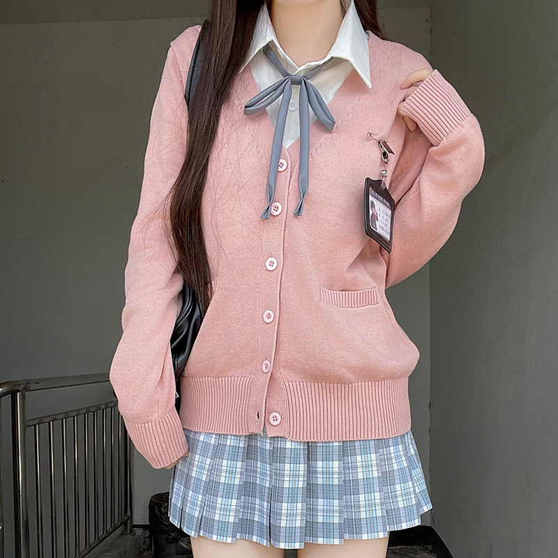 JK Uniform Long Sleeve Cardigan Knitted Sweater College Style in Dark Gray and Yellow - Trendy 2025 Pudding Bear Inspired Design JK Uniform Long Sleeve Cardigan Knitted Sweater College Style in Dark Gray and Yellow - Trendy 2025 Pudding Bear Inspired Design