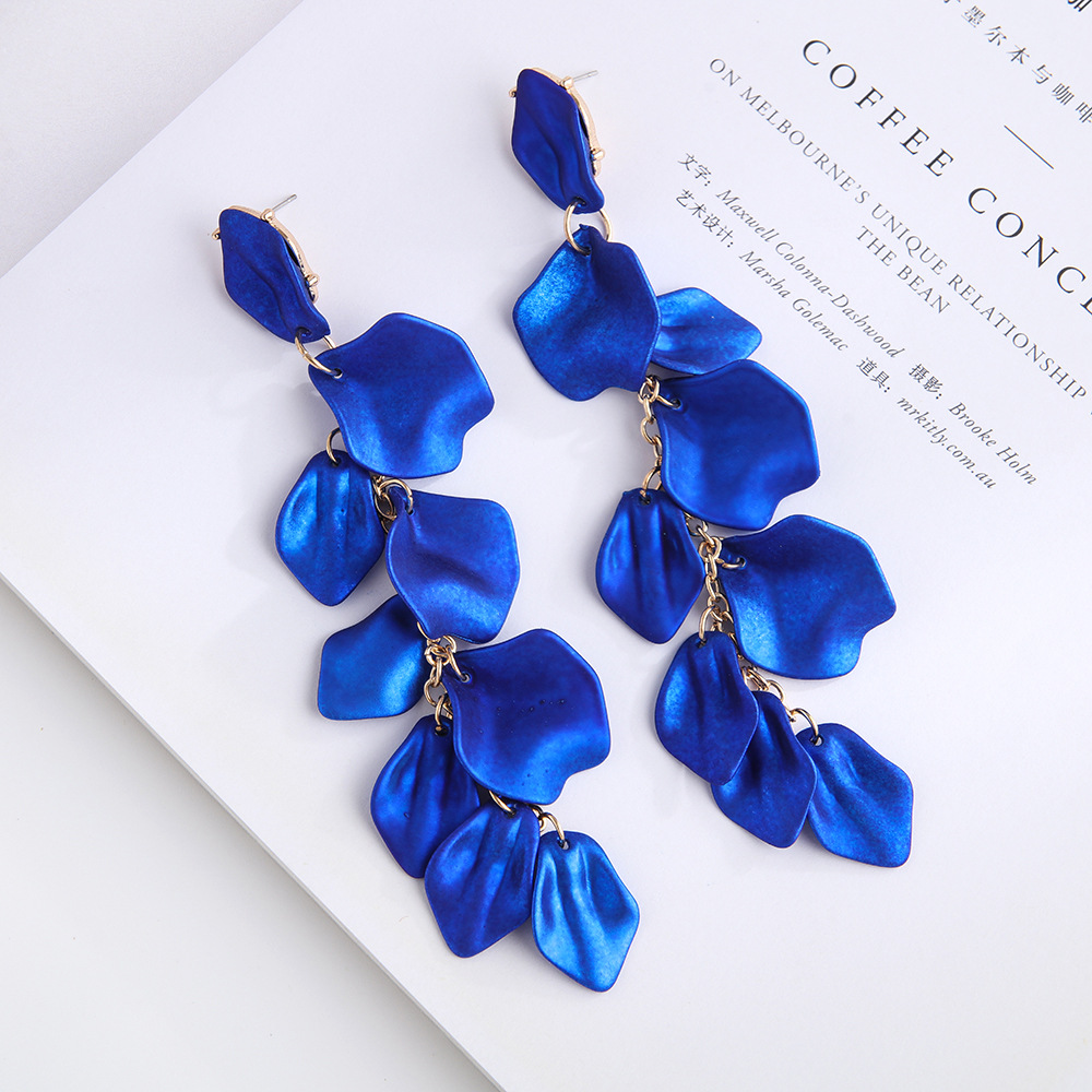 Klein Blue Long Tassel Earrings - 2025 Light Luxury High-End Niche Accessories for Elegant Style