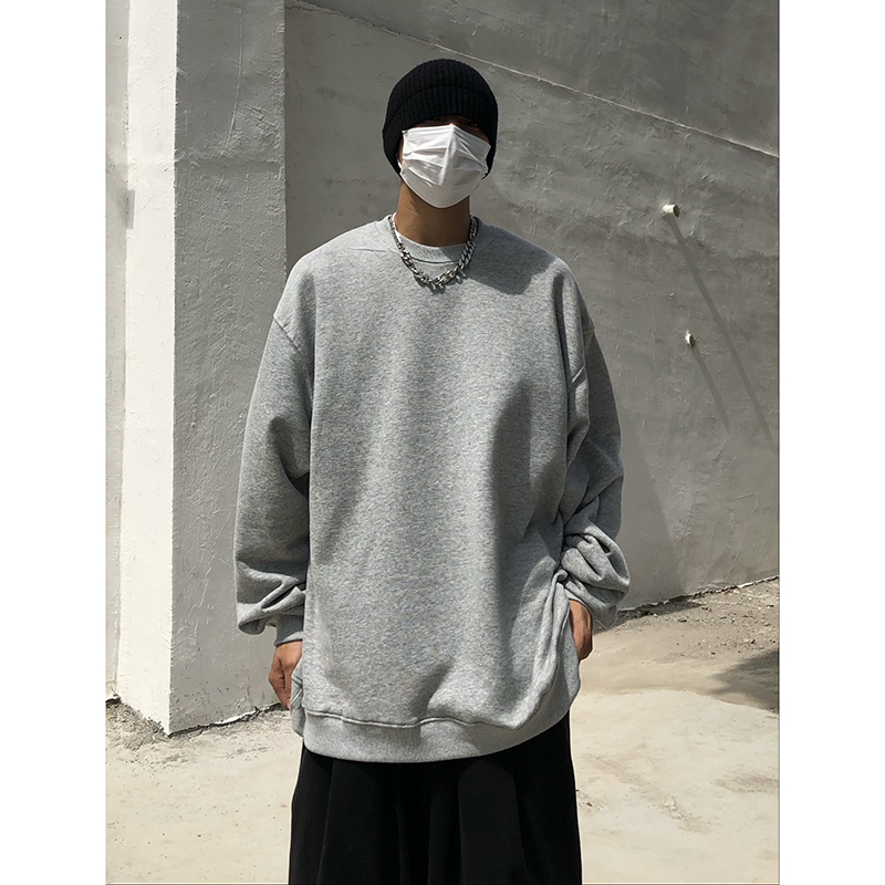 Klein Blue Oversized Terry Sweatshirt for Men and Women - Round Neck, Versatile High Street Style for Spring and Autumn Klein Blue Oversized Terry Sweatshirt for Men and Women - Round Neck, Versatile High Street Style for Spring and Autumn