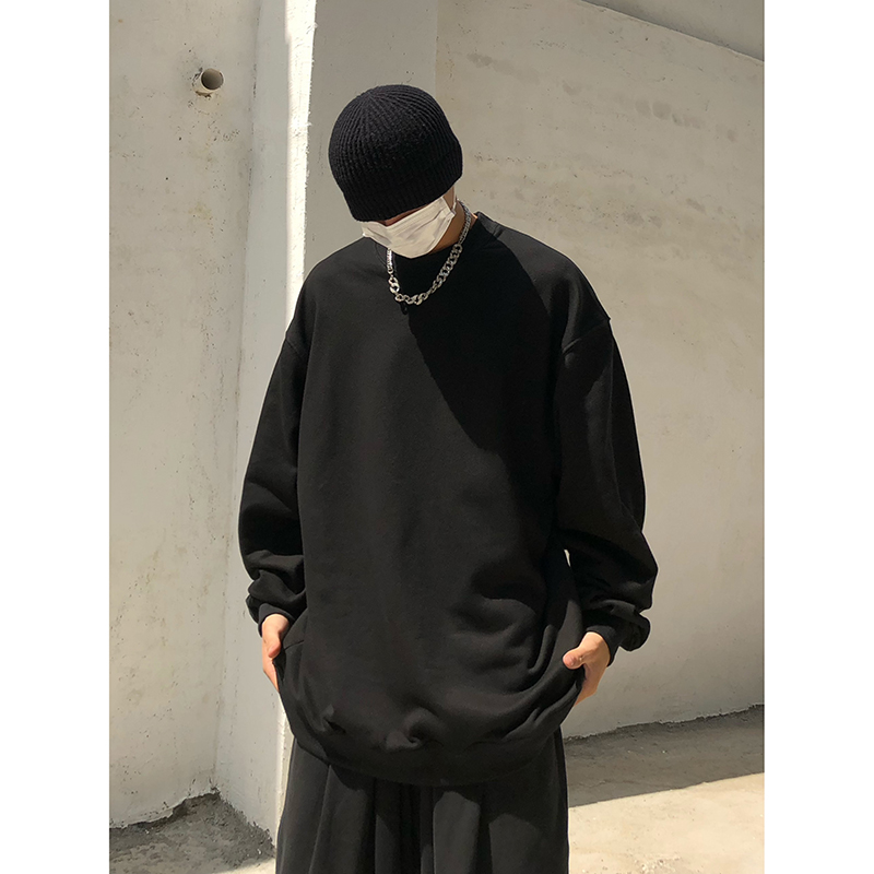 Klein Blue Oversized Terry Sweatshirt for Men and Women - Round Neck, Versatile High Street Style for Spring and Autumn Klein Blue Oversized Terry Sweatshirt for Men and Women - Round Neck, Versatile High Street Style for Spring and Autumn