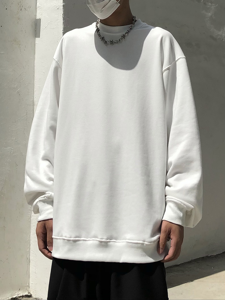 Klein Blue Oversized Terry Sweatshirt for Men and Women - Round Neck, Versatile High Street Style for Spring and Autumn Klein Blue Oversized Terry Sweatshirt for Men and Women - Round Neck, Versatile High Street Style for Spring and Autumn