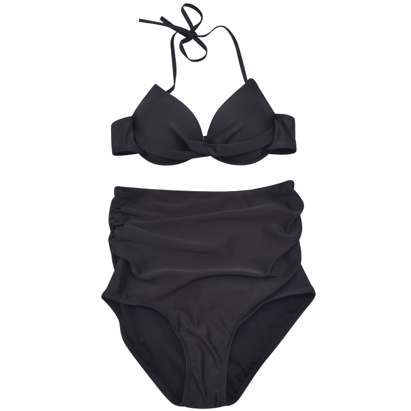 Korean High-Waisted Three-Piece Sexy Bikini Set for Small Bust - Gathered Swimwear for Women, Vacation and Hot Spring Ready Korean High-Waisted Three-Piece Sexy Bikini Set for Small Bust - Gathered Swimwear for Women, Vacation and Hot Spring Ready