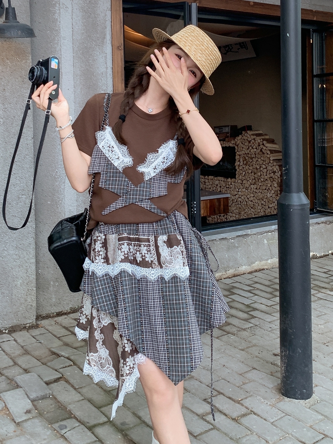 Korean Style 2025 Summer Round Neck Short Sleeve T-Shirt & Skirt Two-Piece Set Loose Fit Slimming Outfit for Women Korean Style 2025 Summer Round Neck Short Sleeve T-Shirt & Skirt Two-Piece Set Loose Fit Slimming Outfit for Women