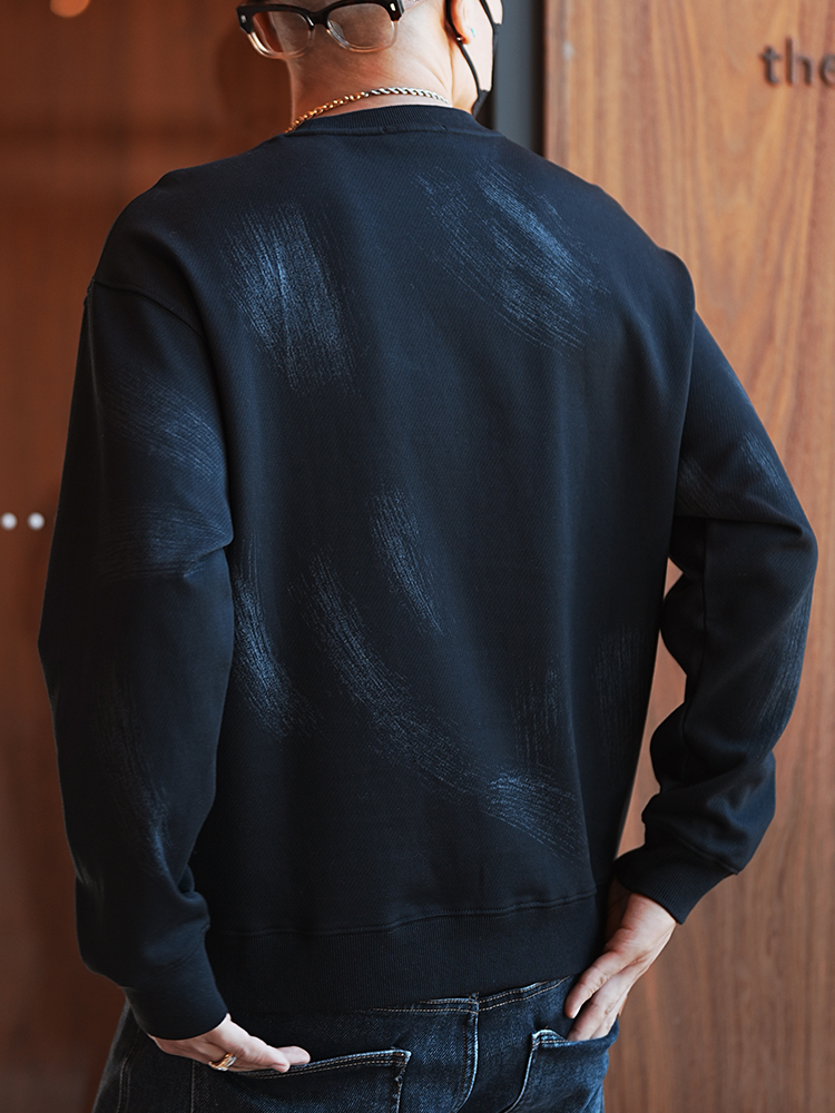 Korean Style Casual Gradient Color Letter Print Round Neck Sweatshirt for Men - Trendy Loose Fit Pullover Top for Autumn Korean Style Casual Gradient Color Letter Print Round Neck Sweatshirt for Men - Trendy Loose Fit Pullover Top for Autumn