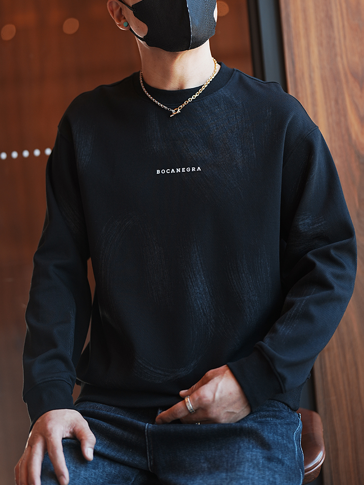 Korean Style Casual Gradient Color Letter Print Round Neck Sweatshirt for Men - Trendy Loose Fit Pullover Top for Autumn Korean Style Casual Gradient Color Letter Print Round Neck Sweatshirt for Men - Trendy Loose Fit Pullover Top for Autumn