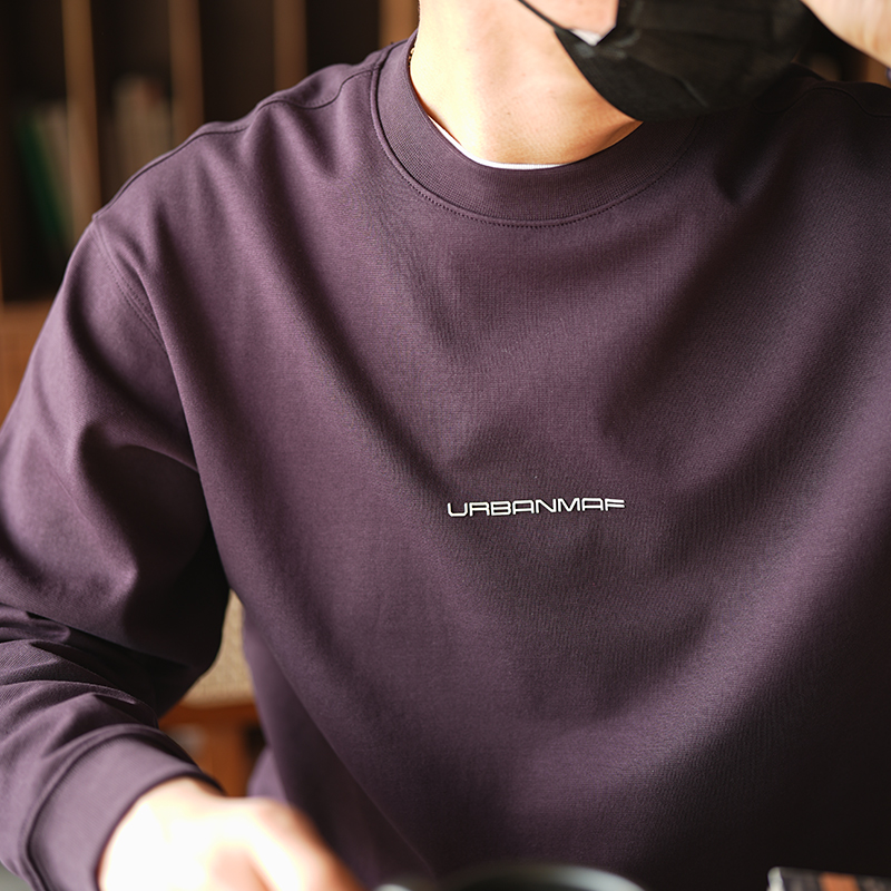 Korean Style Casual Minimalist Letter Pullover Sweatshirt for Men - Trendy Round Neck Loose Fit Top for Autumn Winter Fashion