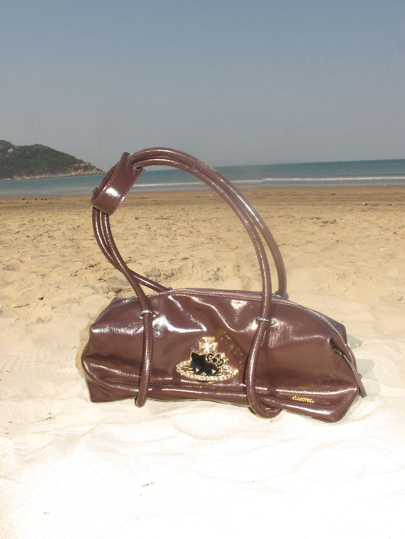 Korean Style Cute Kitty Cat Saturn Sparkling Diamond Large-Capacity Solid Color Shoulder Bag Retro Commuting Tote