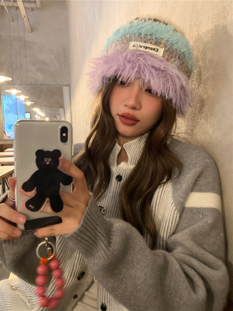 Korean-Style Fluffy Knitted Yarn Fisherman Hat for Women - Warm Handmade Plush Hat for Autumn Winter Fashion Korean-Style Fluffy Knitted Yarn Fisherman Hat for Women - Warm Handmade Plush Hat for Autumn Winter Fashion