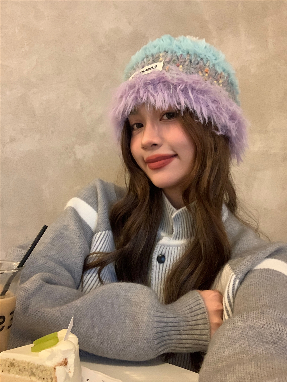 Korean-Style Fluffy Knitted Yarn Fisherman Hat for Women - Warm Handmade Plush Hat for Autumn Winter Fashion Korean-Style Fluffy Knitted Yarn Fisherman Hat for Women - Warm Handmade Plush Hat for Autumn Winter Fashion