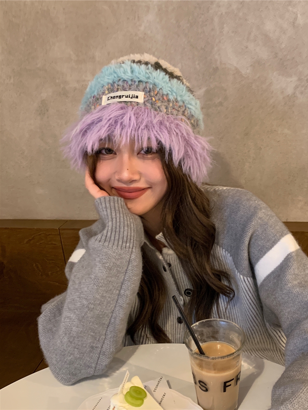 Korean-Style Fluffy Knitted Yarn Fisherman Hat for Women - Warm Handmade Plush Hat for Autumn Winter Fashion Korean-Style Fluffy Knitted Yarn Fisherman Hat for Women - Warm Handmade Plush Hat for Autumn Winter Fashion